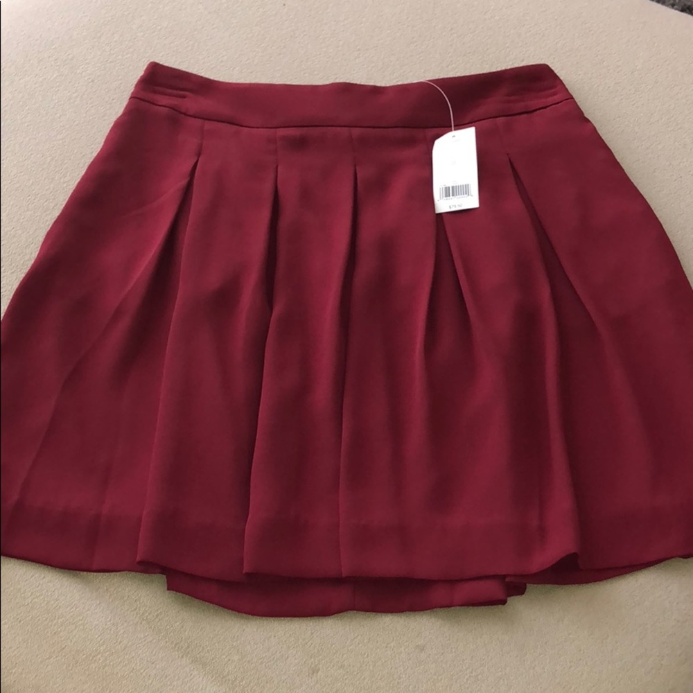 NWT Pleated Cranberry Skirt